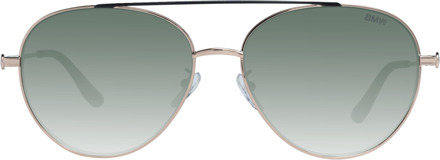 BMW Glanzende zonnebril met roségouden montuur en groene gradiëntlenzen - One Size