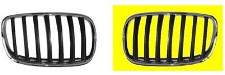 BMW GRILL LINKS SIERROOSTER ZWART/Chroom