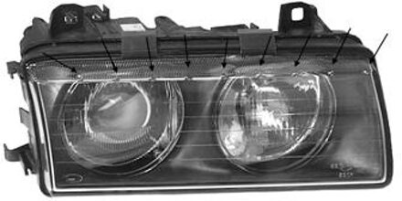 BMW KOPLAMP RECHTS Vanaf 9/'94+ NIET COMPACT H7+H7