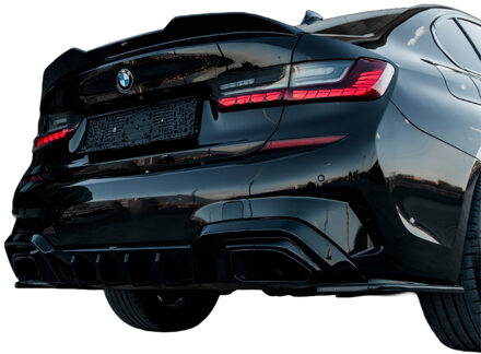 BMW Oneway Achterbumperskirt (Diffuser) BMW 3-Serie G20/G21 M-Pack 2018-2022 - Glanzend zwart OWRV21042