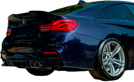 BMW Oneway Achterbumperskirt (Diffuser) passend voor BMW M4 F82 2014-2021 - Glanzend zwart OWRV21031