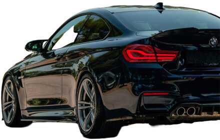 BMW Oneway Set Sideskirts passend voor BMW M4 F82 2014-2021 - Glanzend zwart OWSS10048