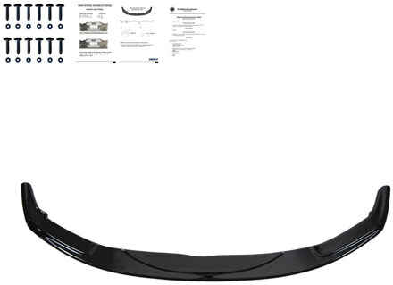 BMW Oneway Voorspoilerlip passend voor BMW 5-Serie F10/F11 M-Pack 2011-2016 - Versie 3 - Glanzend zwart OWFS01153
