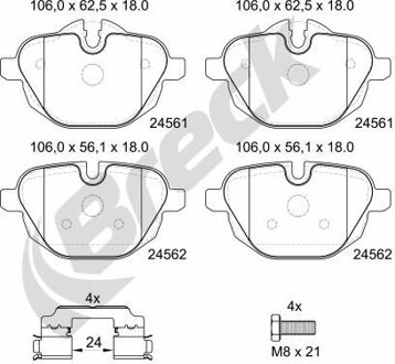 BMW Remblokkenset, schijfrem 245610055200