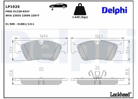 BMW Remblokkenset, schijfrem LP1925