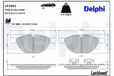BMW Remblokkenset, schijfrem LP2091