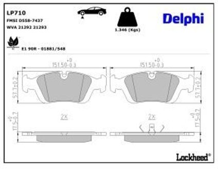 BMW Remblokkenset, schijfrem LP710