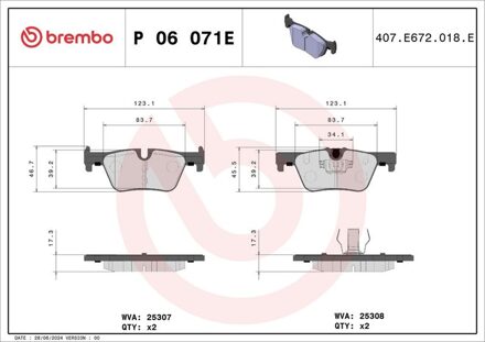 BMW Remblokkenset, schijfrem P06071E