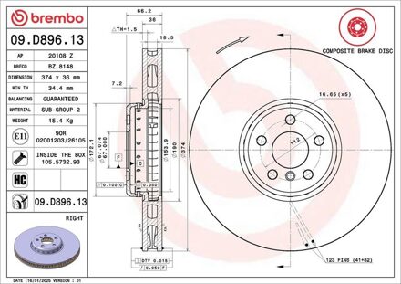 BMW Remschijf 09D89613