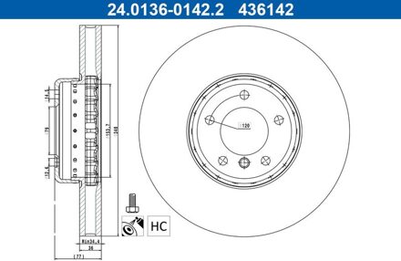 BMW Remschijf 24013601422