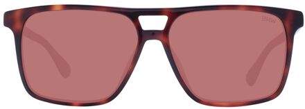 BMW Vierkante Zonnebril Schildpadprint Bruin - One Size