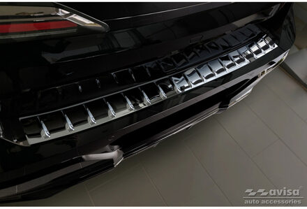 BMW Zwart-Chroom RVS Bumper beschermer passend voor BMW 7-Serie (G70) 2023- met M-Pakket 'Ribs' AV251049