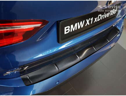 BMW Zwart RVS Achterbumperprotector passend voor BMW X1 II F48 M-Pakket 2015- 'Ribs'