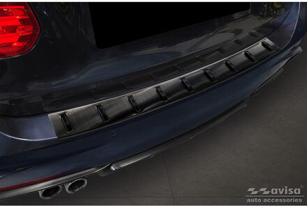 BMW Zwart RVS Bumper beschermer passend voor BMW 3-Serie (F31) Touring (incl. M-Pakket) 2012-2015 & AV254002