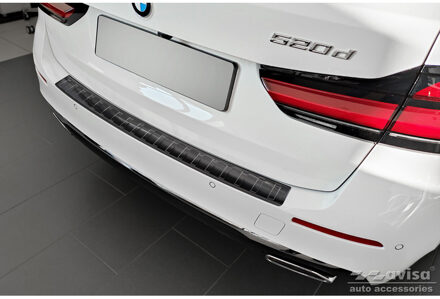 BMW Zwart RVS Bumper beschermer passend voor BMW 5-Serie G31 Touring Facelift 2020- excl. M-Sport 'R AV245339