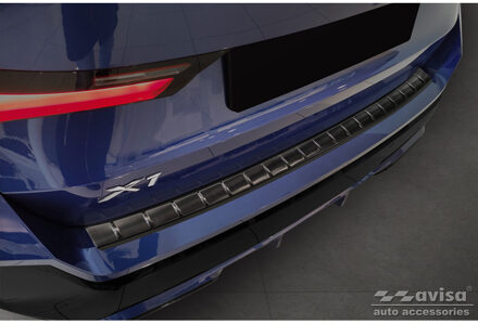 BMW Zwart RVS Bumper beschermer passend voor BMW X1 U11 M-Sport 2022- 'Ribs' AV245370