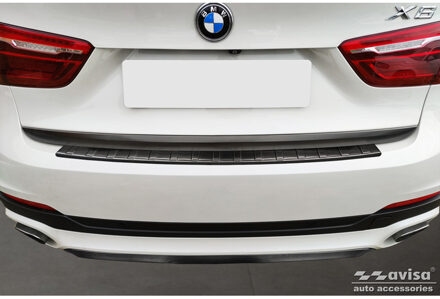 BMW Zwart RVS Bumper beschermer passend voor BMW X6 F16 2014-2019 'Ribs' excl. M-Pakket AV245340