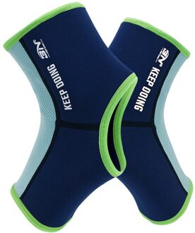 Bn Elastische Voetbal Muay Thai Boksen Enkel Braces Voet Bandage Band Ondersteuning Gym Training Oefening Taekwondo Protector Sokken Deo meer blauw / S