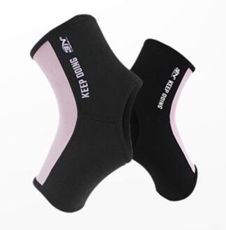 Bn Elastische Voetbal Muay Thai Boksen Enkel Braces Voet Bandage Band Ondersteuning Gym Training Oefening Taekwondo Protector Sokken Deo Roze / L