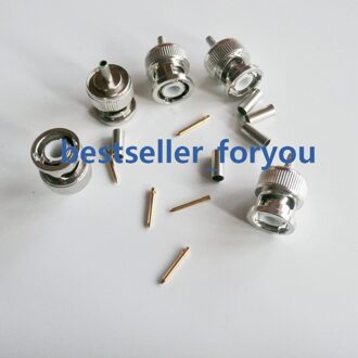 Bnc Mannelijke Q9 Plug Rf Coax Connector Crimp RG316,RG174,LMR100 Rechte Vernikkelde 5stk