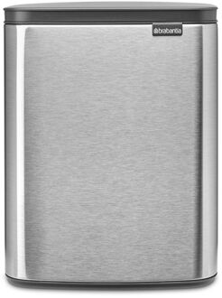 Bo Waste Bin, 12L - Matt Steel Fingerprint Proof Zilverkleurig