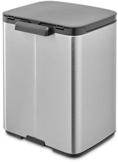 Bo Waste Bin, 7L - Matt Steel Fingerprint Proof Zilverkleurig