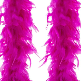 Boa - 2x - roze - 150 cm - 50g - veren - carnaval - vrijgezellenfeest
