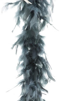 Boa kerstslinger - veren - grijs - 200 cm - kerstversiering - slingers