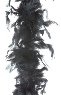Boa kerstslinger - veren - zwart - 200 cm - kerstversiering - slingers