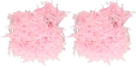 Boa kerstslingers - 2x st - lichtroze - 180 cm - kerstboomversiering - Kerstslingers