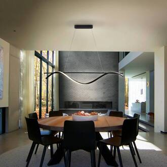 Boa LED hanglamp, mat zwart, metaal zwart mat