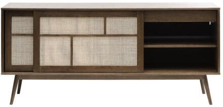 Boas houten sideboard gerookt eiken - 180 x 45 cm Bruin