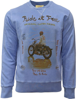 Bob Vintage Blauwe Crew Neck Sweatshirt Bob , Blue , Heren - L
