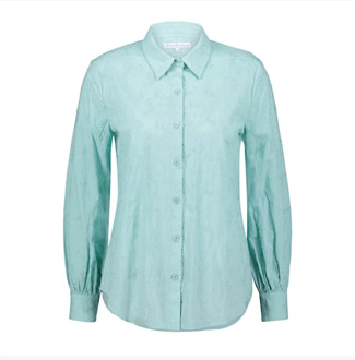 Bobie blouse embroidery Aqua blauw - XL