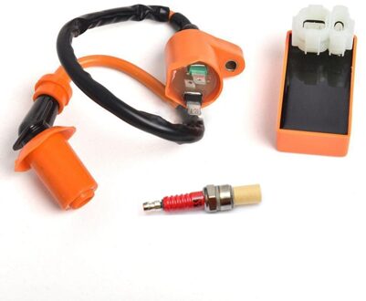 Bobine + Racing Cdi Box + Bougie Voor GY6 50 125 150cc Bromfiets Scooter Atv