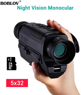 Boblov 5x32 Infrared Night Vision Portable Monocular Digital Scope Telescope Security Camera For Outdoor Hunting 16GB DVR Device