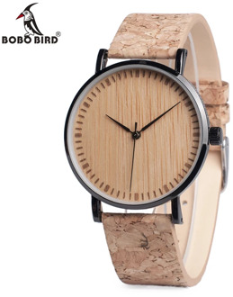 BOBO BIRD WE18 Luxury Quartz Watches Top Brand Designer Watches With Wood Watch Face and Cork Leather Straps in Gift Box OEM