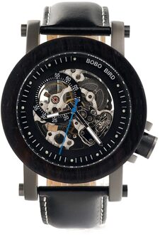 Bobo Vogel Houten Mechanische Horloges Heren Horloges Voor Man Mechanische Horloges Mannelijke Luxe Lederen Band Relogio Masculino GK010-1