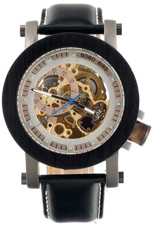 Bobo Vogel Houten Mechanische Horloges Heren Horloges Voor Man Mechanische Horloges Mannelijke Luxe Lederen Band Relogio Masculino GK011-1
