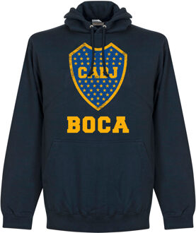 Boca Juniors Logo Hooded Sweater - Navy