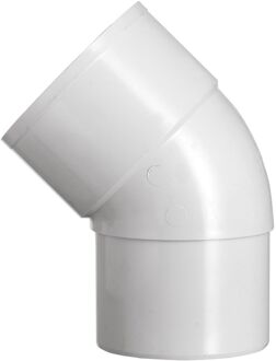 Bocht Hwa - Pvc - Parelgrijs - Verjongd - 1xlm - 70mm - 45°