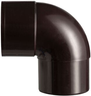 Bocht Met 1x Lijmmof - Hwa - Pvc - Bruin - Verjongd - Ø80mm - 87°