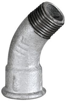 Bocht van smeedbaar ijzer 45°, verzinkt, 3/4"H x 3/4"ET, (40) - 989692055