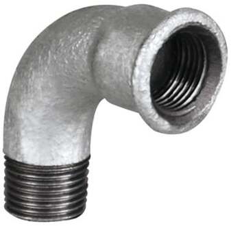 Bocht van smeedbaar ijzer 90°, verzinkt, 3/4"H x 3/4"ET, (1a) - 989673055