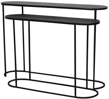 Bocov sidetable antiek lood|zwart | set van 2 Grijs