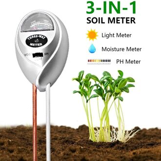 Bodem Ph Meter 3-In-1 Bodem Tester Met Vocht Licht Ph Meter Tuinieren Tool Voor Boerderij Gazon indoor Outdoor Geen Batterij Nodig 3-In-1 Sliver
