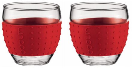 bodum Pavina glazen set rood, 2 stuks