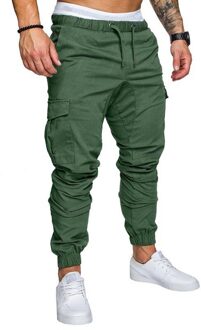 Body Mannen Broek Toevallige Elastische Katoen Heren Fitness Workout Broek Skinny, Joggingbroek Broek Jogger Broek Ingenieurs Broek L / groen