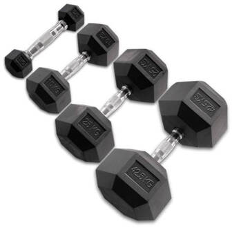 Body-Solid Hexagon Dumbbell - Rubber - 22,5 kg - Per paar