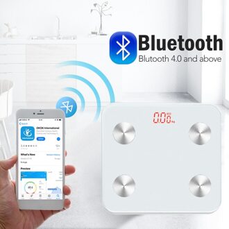 Bodyfat Schaal Digitale Weegschaal Wifi En Bluetooth Smart Schaal Gewicht Schaal Bmi 17 wit